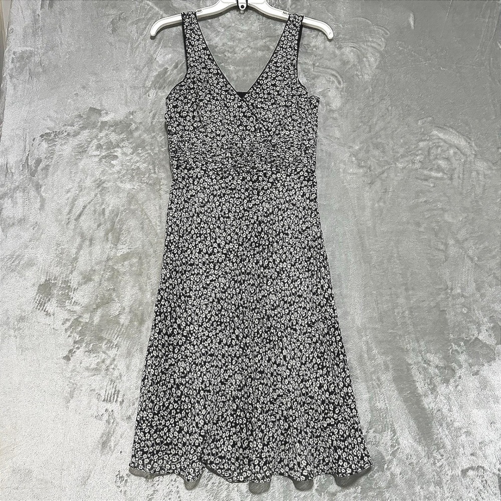 Vintage Ann Taylor Silk Floral Empire Waist Dress Womens 6 Dark Fairy Whimsigoth